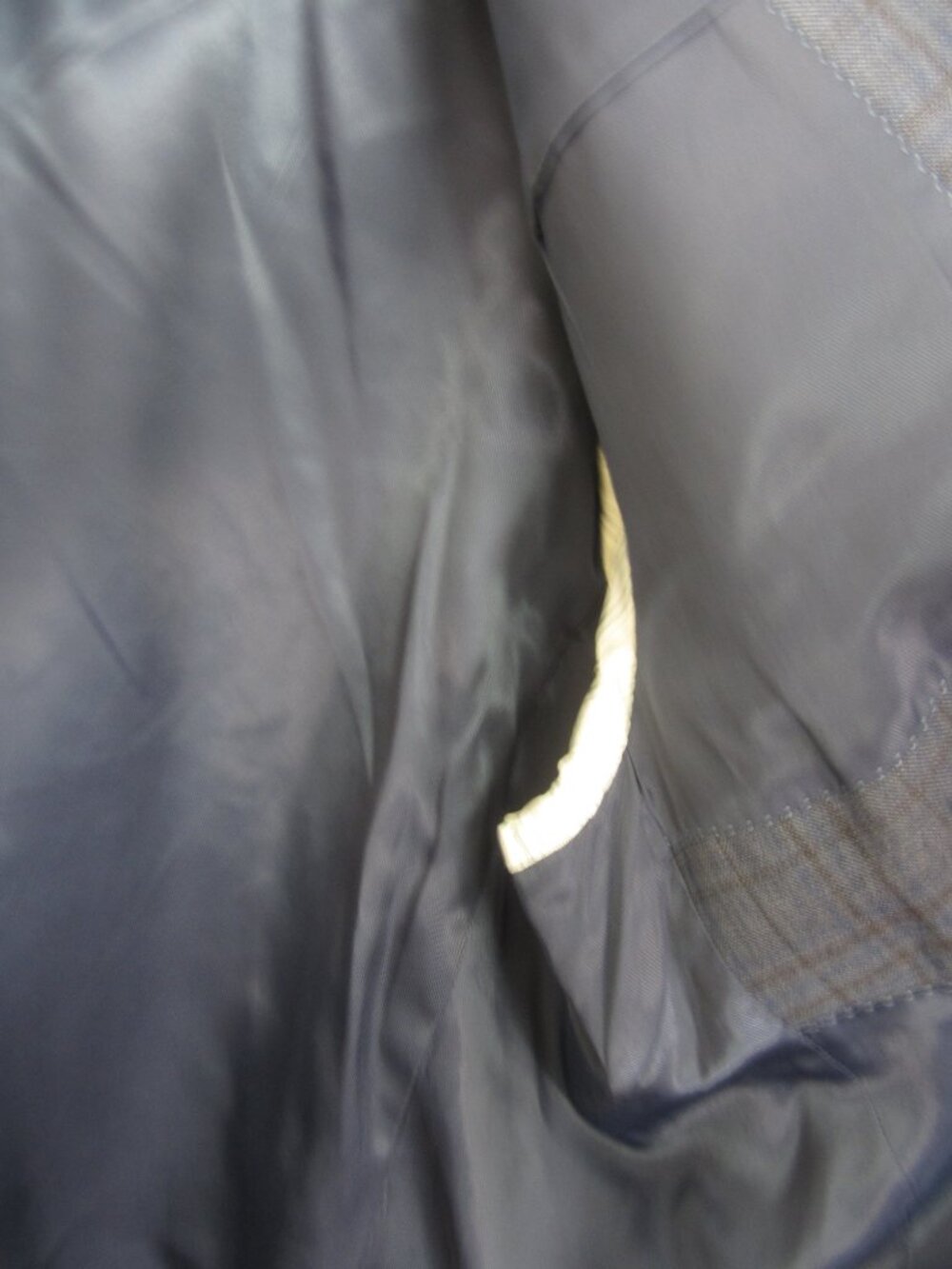 Pronto Uomo Size 52R Windowpane Plaid Blue Gray Sport Coat 100% Wool EUC - Picture 9 of 11